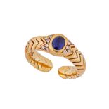 A diamond and sapphire 'Spiga' ring, by Bulgari