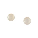 A pair of natural pearl earstuds