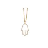 A diamond-set Hamsa pendant necklace