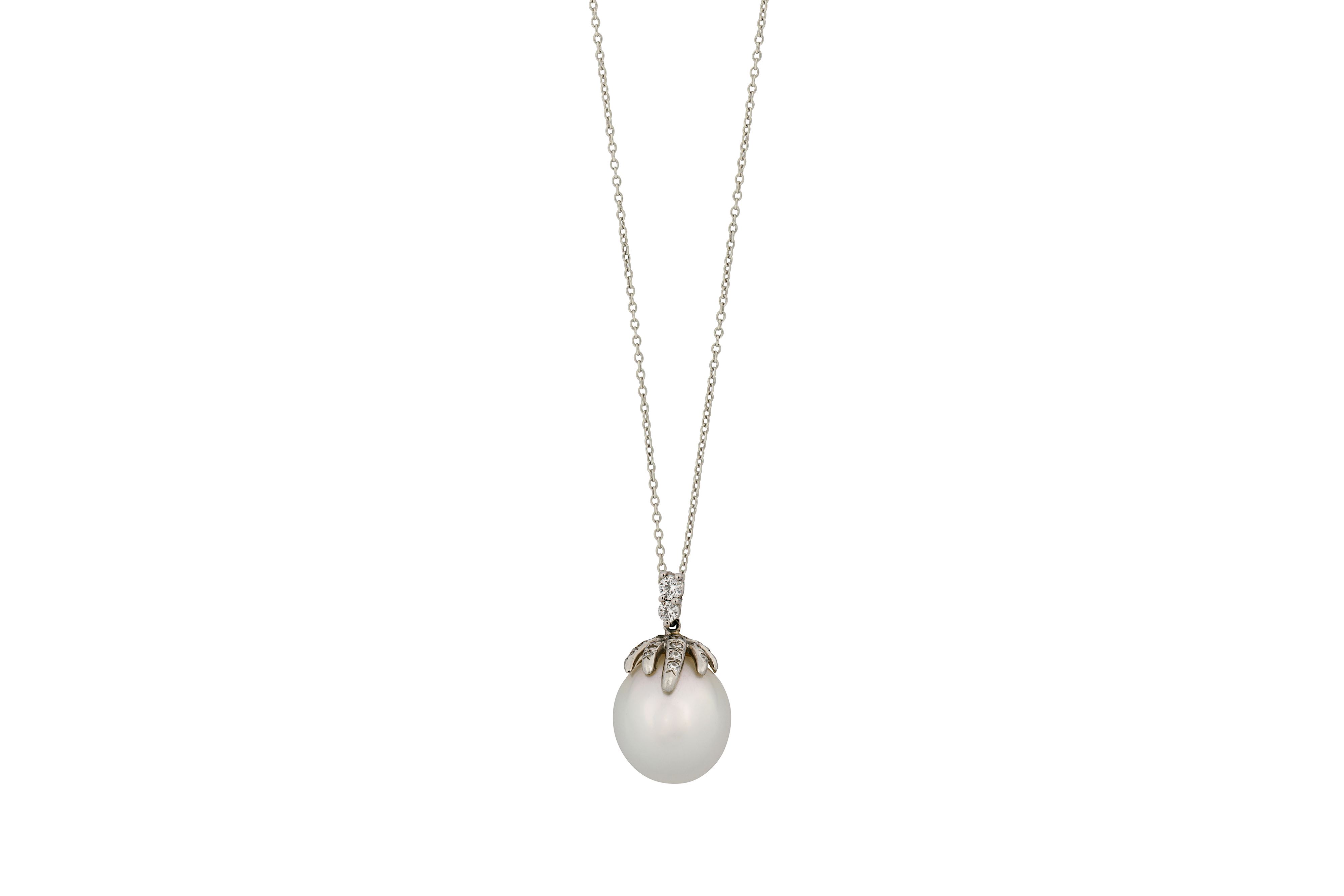 A 'Fireworks' cultured pearl and diamond pendant necklace, by Tiffany & Co.