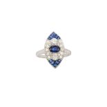 A sapphire and diamond dress ring