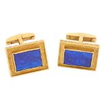 A pair of lapis lazuli cufflinks