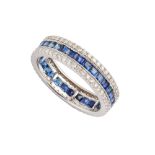 A sapphire and diamond eternity ring