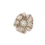 A diamond flower brooch