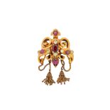 A mid19th century gem-set brooch