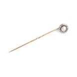 A mabé pearl and diamond stickpin