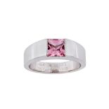 A pink tourmaline 'Tank' ring, by Cartier