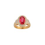 A spinel and diamond ring