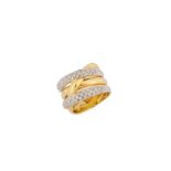 A gold and diamond dress ring