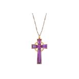 An amethyst cross necklace