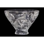 A large and heavy Lalique frosted and polished glass 'Verone' bowl,