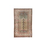 AN UNUSUAL PART COTTON FINE PANDERMA PRAYER RUG, TURKEY