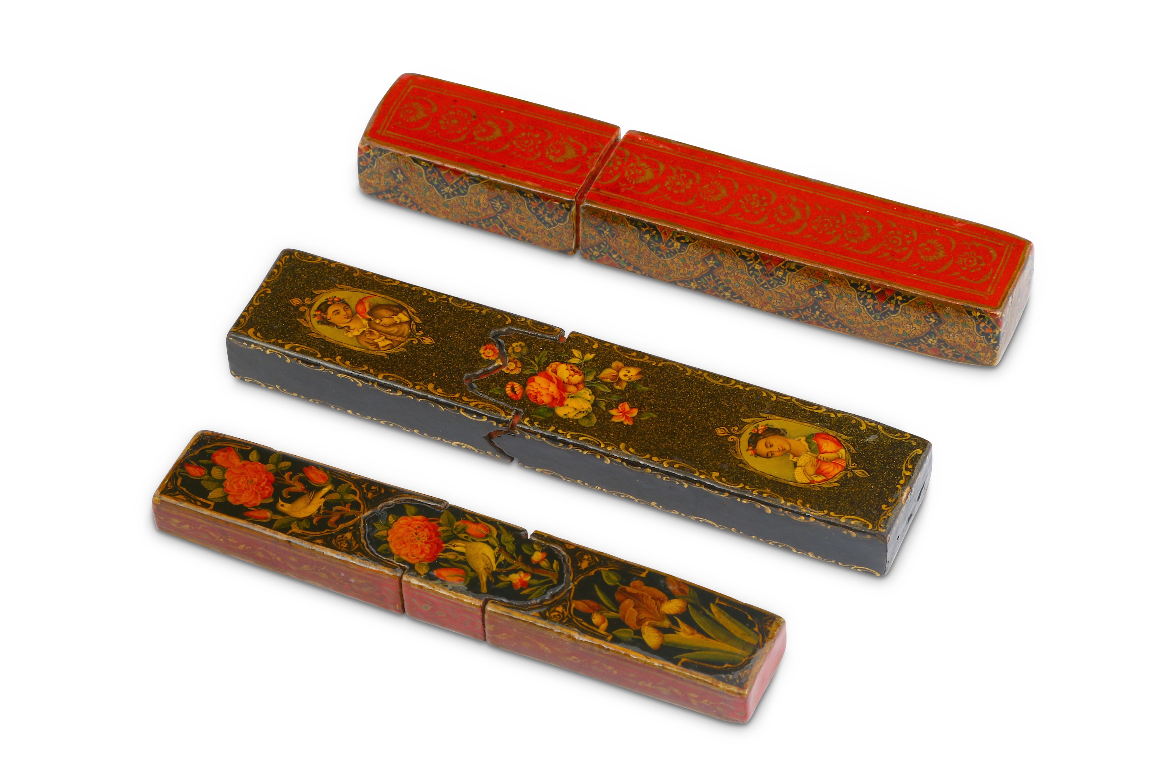 THREE LACQUERED PAPIER-MÂCHÉ WAFER SEAL CASES - Image 2 of 3