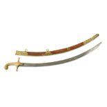 A GILT COPPER-HILTED KUTCH SWORD (SHAMSHIR)