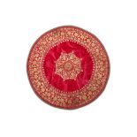 A CIRCULAR EMBROIDERED VELVET PANEL