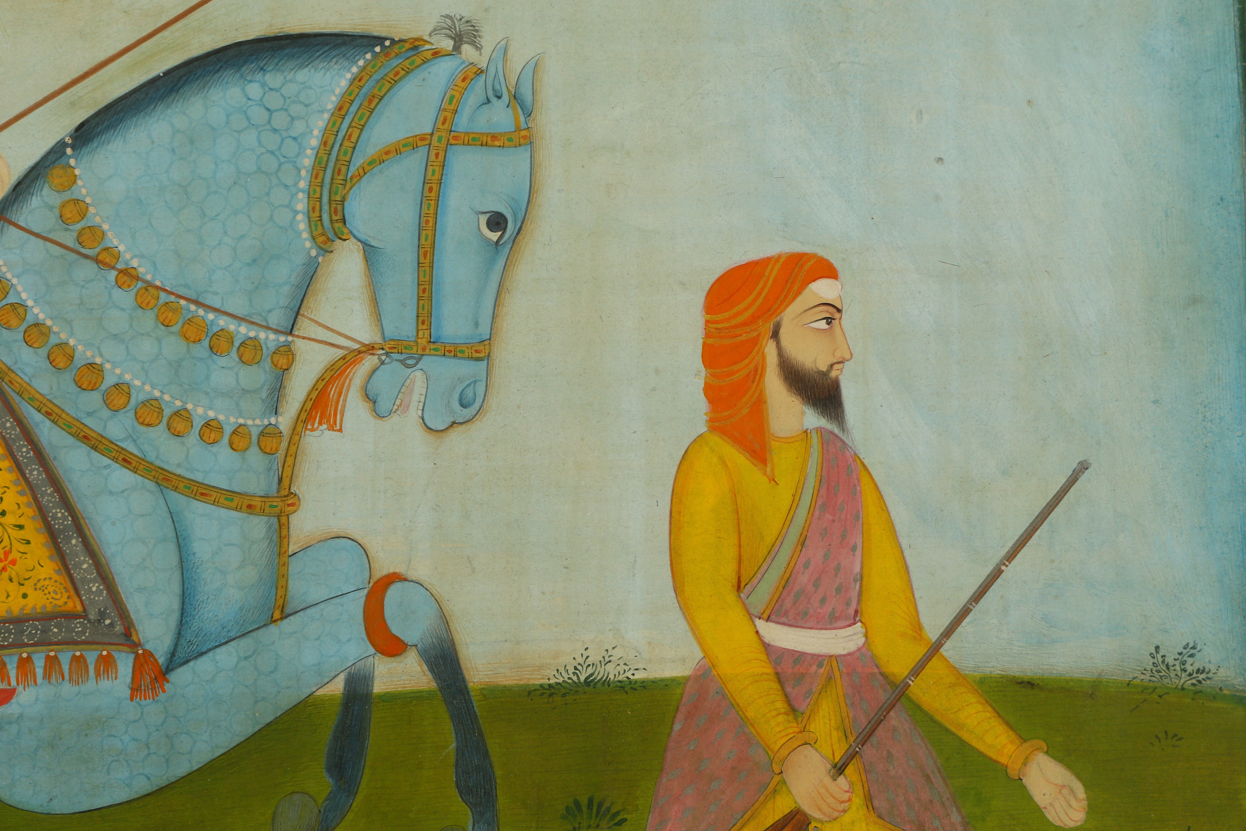 A LARGE EQUESTRIAN PORTRAIT OF RANJIT SINGH - Image 3 of 4