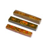 THREE LACQUERED PAPIER-MÂCHÉ WAFER SEAL CASES