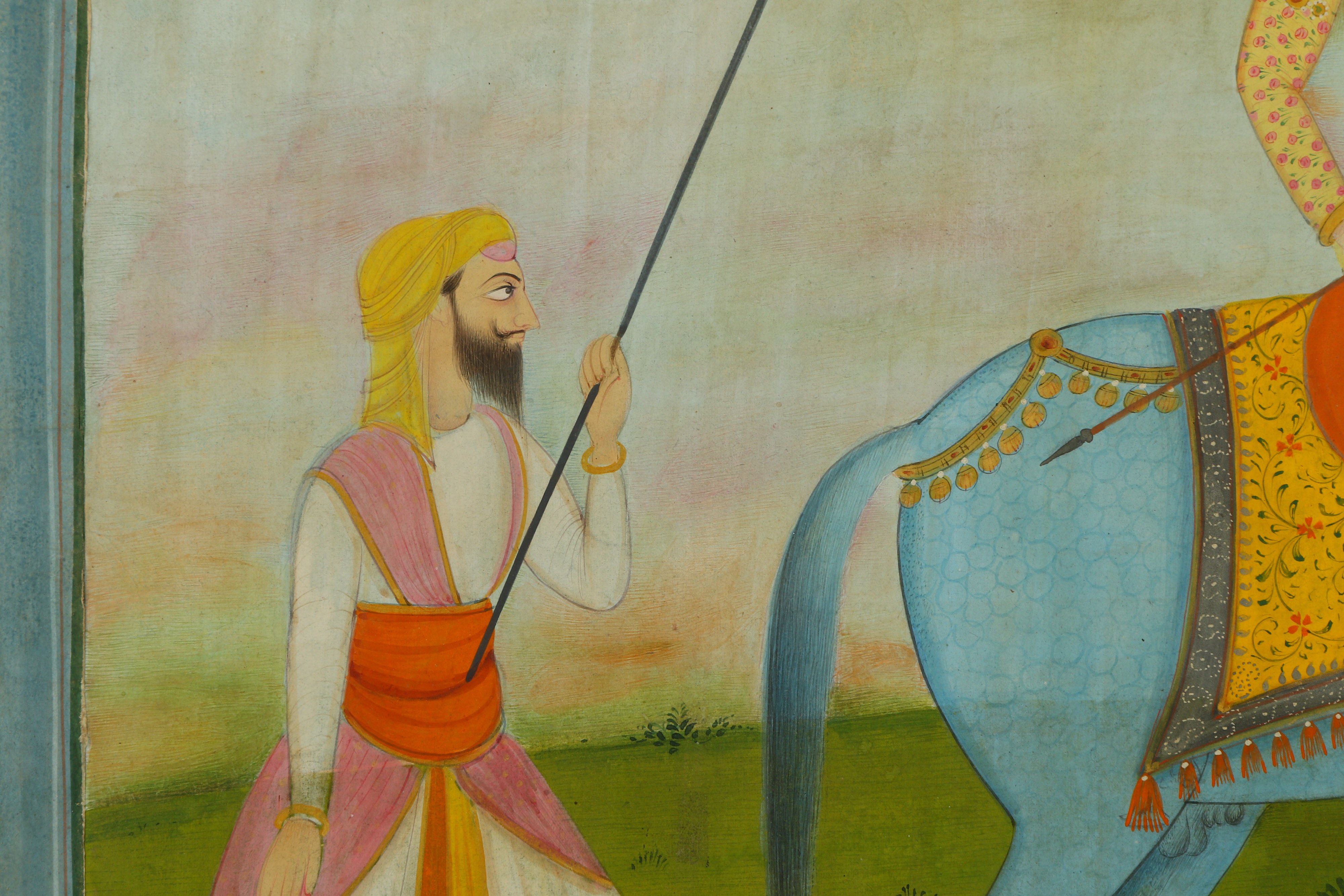 A LARGE EQUESTRIAN PORTRAIT OF RANJIT SINGH - Image 2 of 4