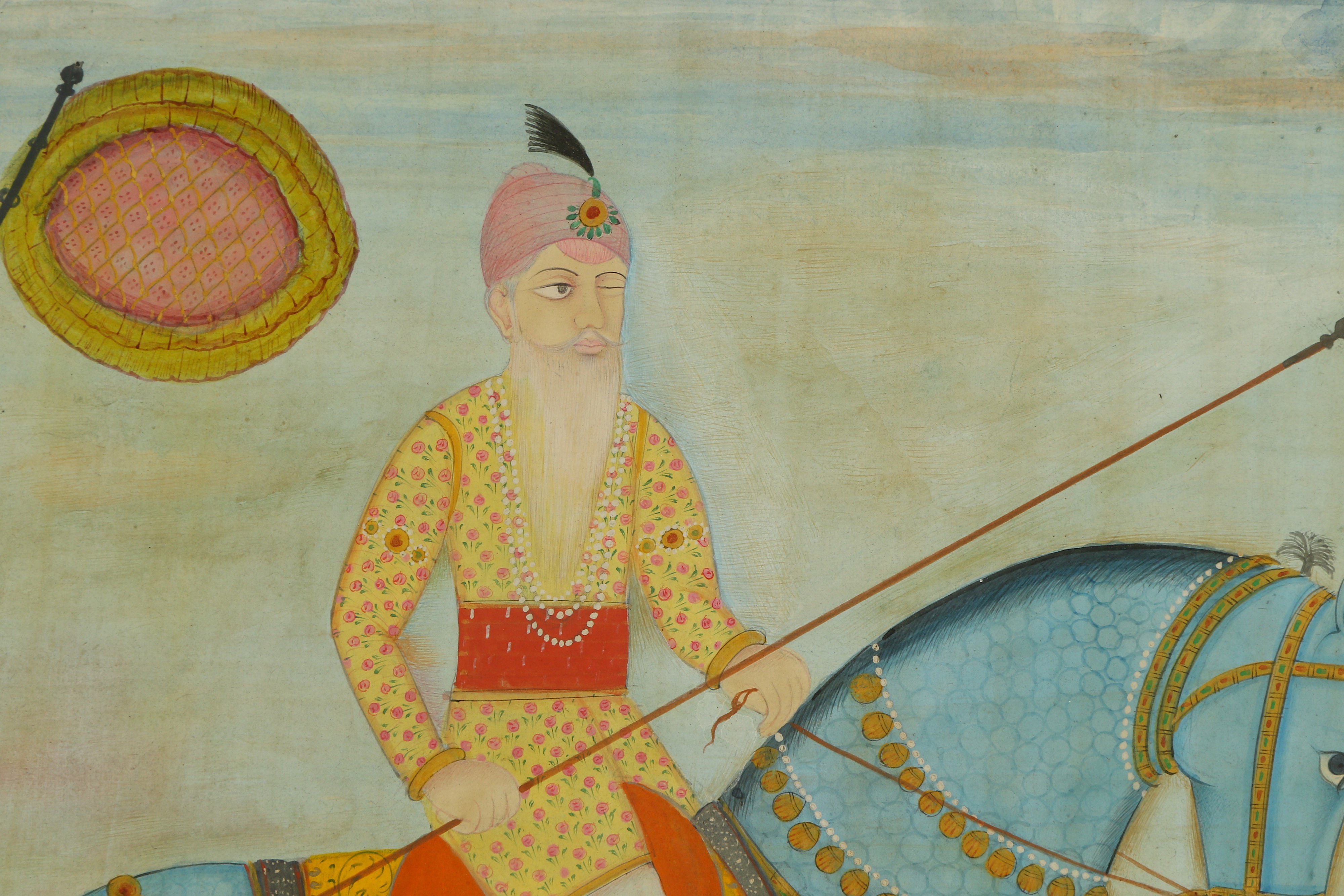 A LARGE EQUESTRIAN PORTRAIT OF RANJIT SINGH - Image 4 of 4