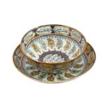 *A CHINESE EXPORT PORCELAIN BOWL AND SAUCER