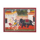 RAMA AND LAKSHMANA FIGHTING THE ELEPHANT-DEMON