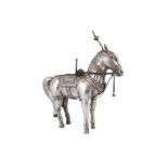 A CEREMONIAL SILVER HORSE