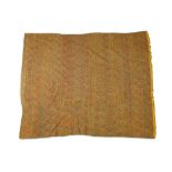 A LENGTH OF YELLOW TERMEH SHAWL CLOTH