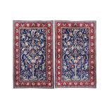 A PAIR OF FINE PART SILK KASHAN RUGS, CENTRAL PERSIA