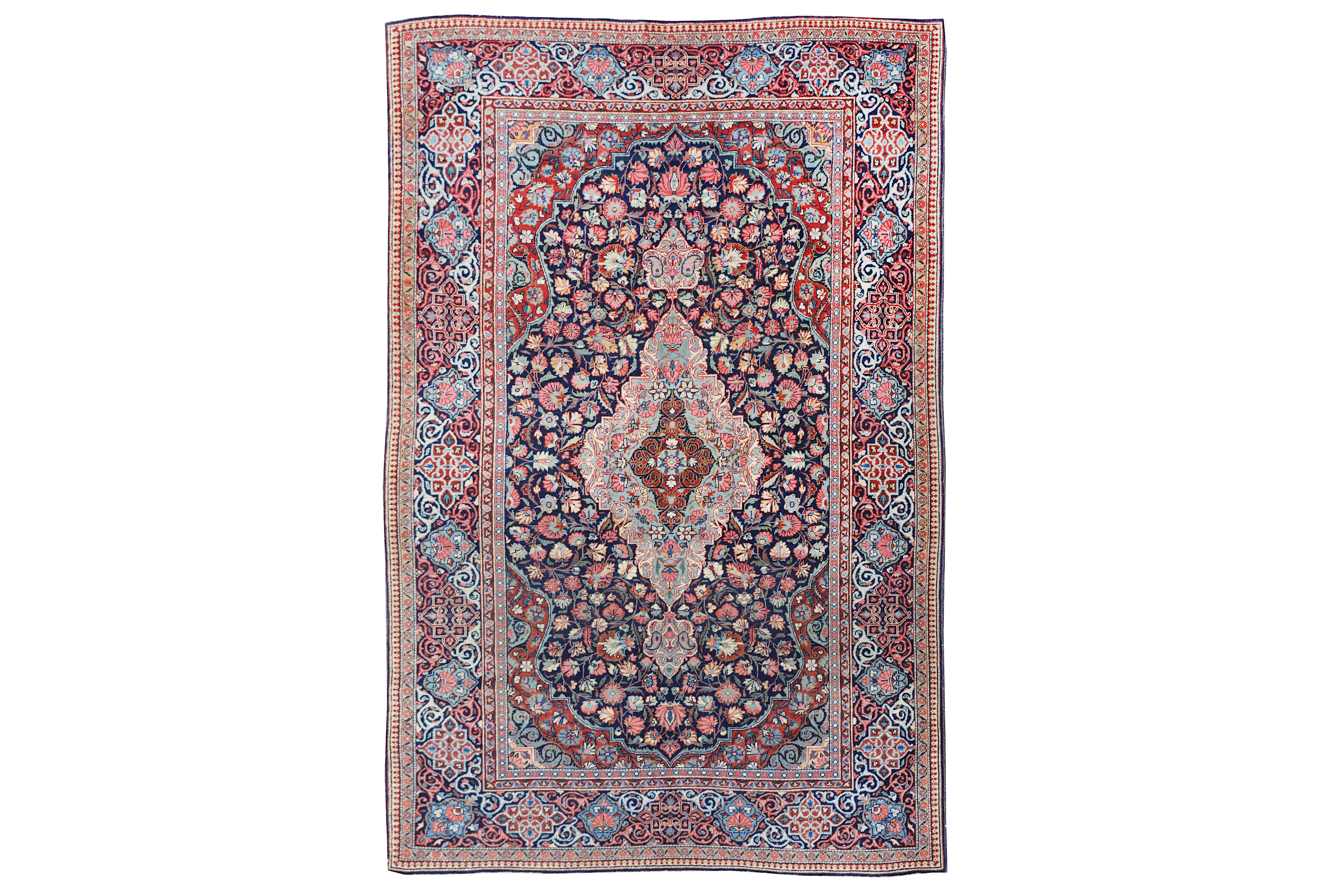 A FINE KASHAN DABIR RUG, CENTRAL PERSIA