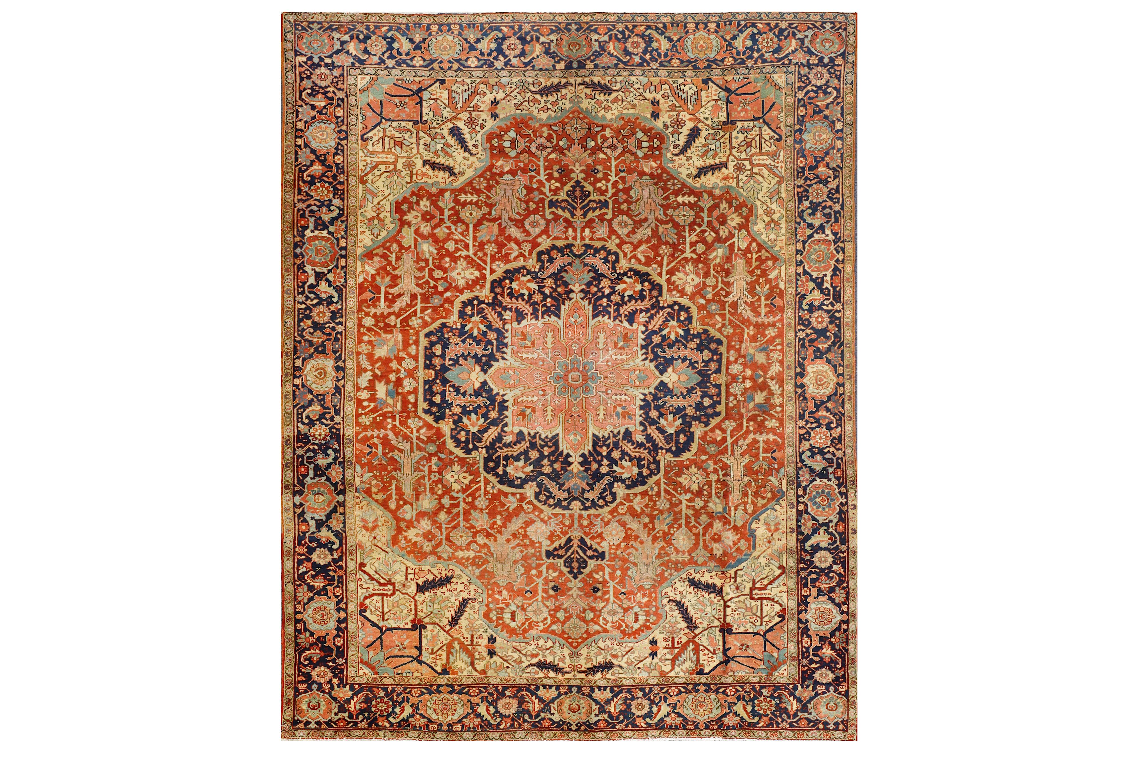 AN ANTIQUE HERIZ CARPET, NORTH-WEST PERSIA approx: 12ft.6in. x 10ft.(382cm. x 305cm.) Very good