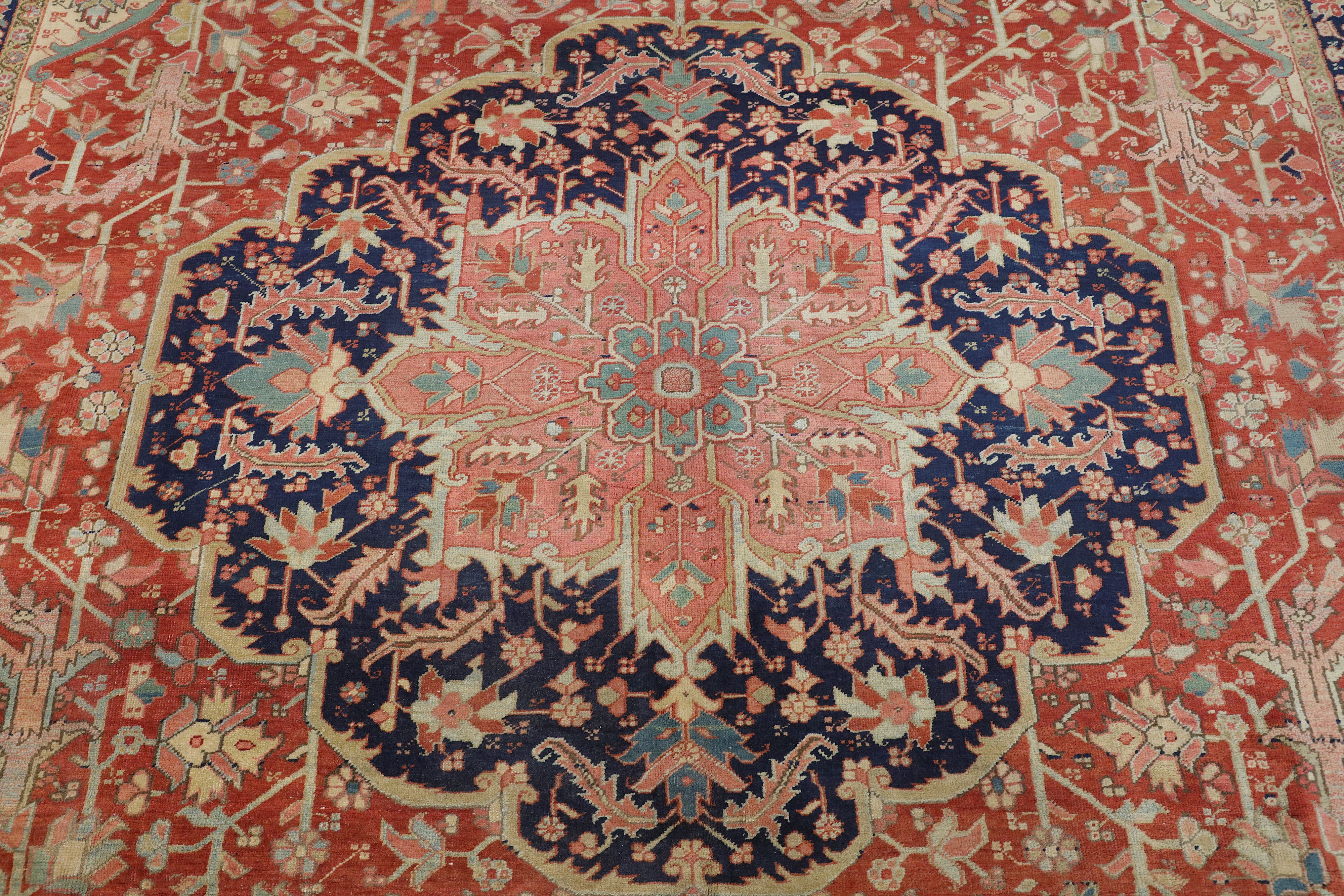 AN ANTIQUE HERIZ CARPET, NORTH-WEST PERSIA approx: 12ft.6in. x 10ft.(382cm. x 305cm.) Very good - Image 2 of 6