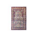 A FINE ANTIQUE KIRMAN LAVER PRAYER RUG, SOUTH PERSIA