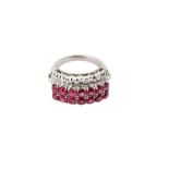 A ruby and diamond dress ring,