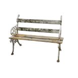 A cast iron two seater garden bench