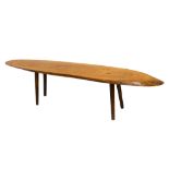 CARL AUBOCK (STYLE OF): A Surfboard Occasional Table, second half 20th century