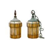 ARTS AND CRAFTS: A pair of Hall Lanterns, style of Duffner & Kimberley