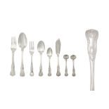 King’s pattern - A Victorian sterling silver assembled or harlequin table service of flatware / cant