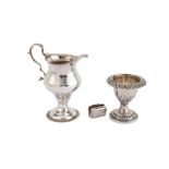 A mixed group of George III – Victorian sterling silver, including an Irish egg cup, Dublin 1837 by