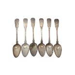 A set of six George IV Scottish sterling silver table spoons, Glasgow 1829 by George White