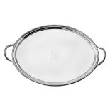 A George III sterling silver twin handled tray, London 1801 by William Bennett (reg. 1 June 1796, di