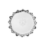 Marquess of Exeter interest - A George II sterling silver salver, London 1750 by William Peaston (re