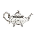 York town mark – A very rare William IV sterling silver provincial teapot, marked York 1831 by James