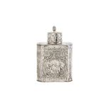 A late 19th / early 20th century German silver tea caddy, Hanau circa 1900 by B. Neresheimer & Sohne