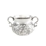 A very rare Charles II provincial silver porringer or caudle cup, attributed to York circa 1675 by T