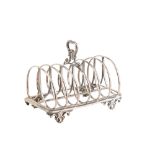 A Victorian sterling silver seven bar toast rack, London 1845 by Edward, Edward junior, John & Willi