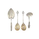 A mixed group of late 19th century/early 20th century American sterling silver flatware