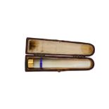 A cased George VI 18 carat gold and enamel mounted mother of pearl cheroot / cigarette holder, Birmi