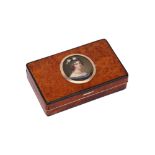 An early 19th century French burr yew and 18 carat gold snuff box, Paris 1822-37 by Catherine-Adélaï