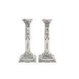 A pair of Elizabeth II sterling silver candlesticks, London 1987 by Whitehill Silver & Plate Co