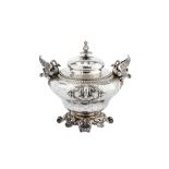 A mid-19th century French 950 standard silver covered sugar bowl, Paris 1838-53 by François-Desiré F